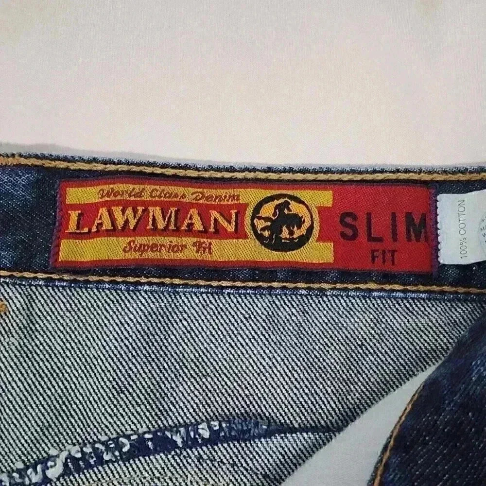 Vintage LAWMAN Western Womens Junior Slim World Class Denim Riding Capris Sz 13 - Picture 8 of 11